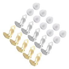 20 Pack Clip-on Earring Converter w/ Silicon Earring Pad White Gold