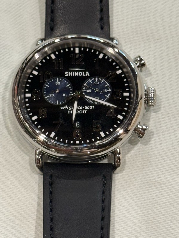 Shinola Detroit the Runwell Blue Men's Chronograph Watch Aragonite 5021