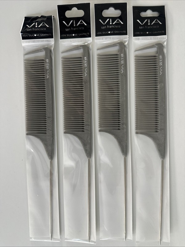 VIA SG-505 Ion Silicon Graphite Weaving Comb 4 Piece Set