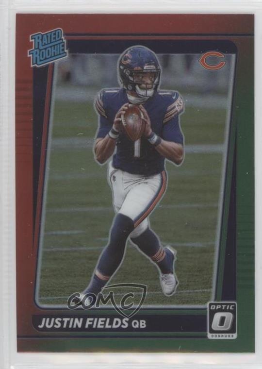 2021 Panini Donruss Rated Rookie Optic Holo Red Green Preview Justin Fields 15dh