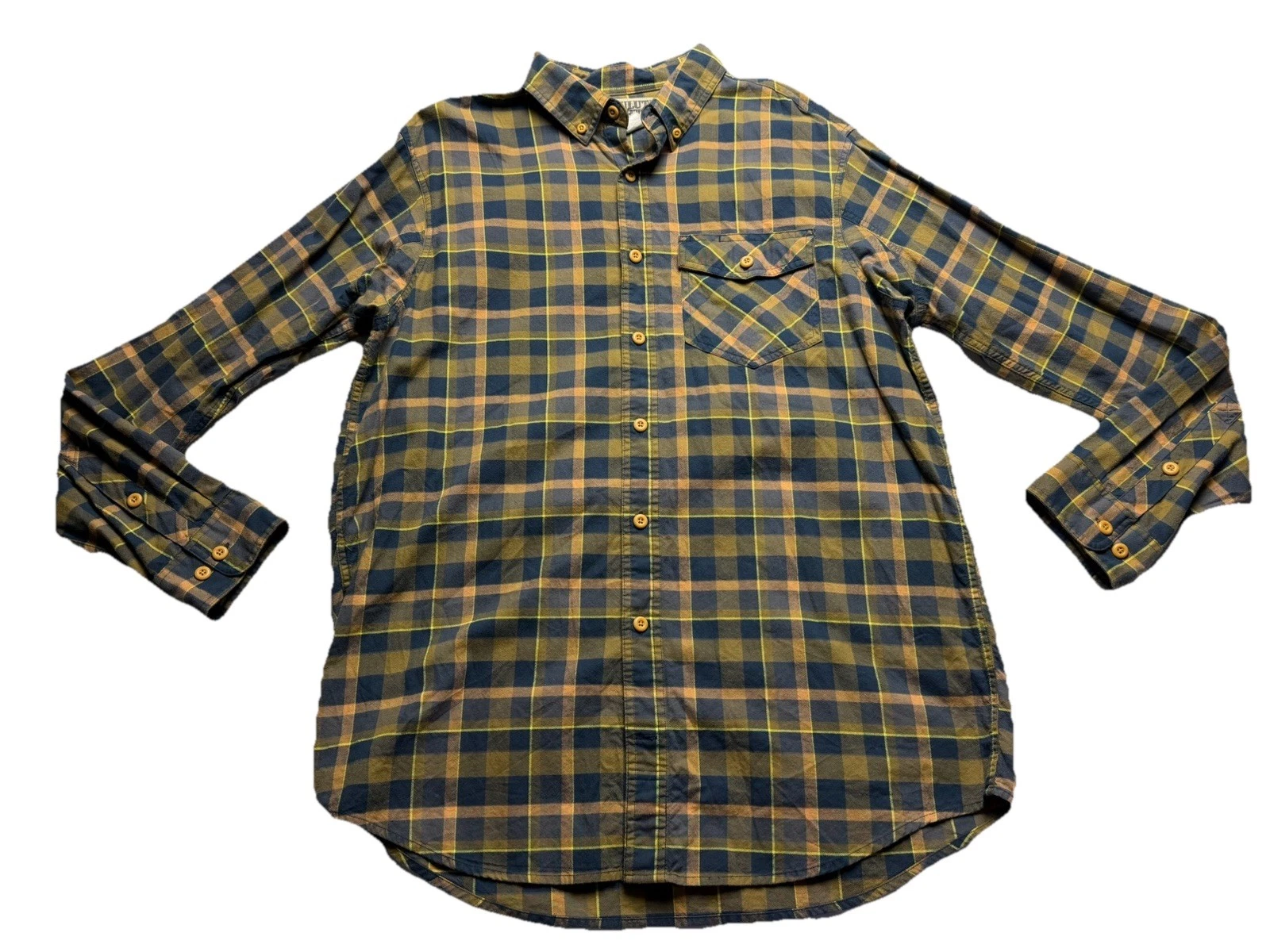 Duluth Trading Mens LS Plaid Button Front Shirt Sz XL Tall Outdoors FREE SHIP