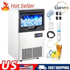 Commercial Ice Maker Stainless Steel 100LBS/24H 33LBS Self-Cleaning for Home
