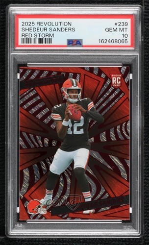 2025 Panini Revolution Rookies Red Storm Shedeur Sanders PSA 10 GEM MT Rookie RC