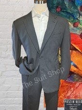 Austin Reed Mens 46R 40x32 Gray Pinstripe 2 Piece Suit U.S.A.