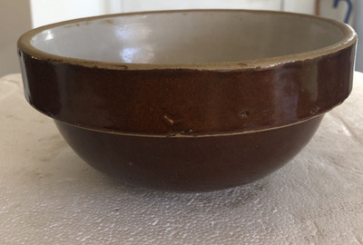 VTG Salt Glaze Pottery Stoneware Mixing Dunlap Batter Bowl Advertisement Chicago