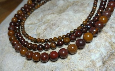   Tigereisen Kugeln 4, 6 & 8 mm Edelstein Perlen Strang für Mala, Kette +  