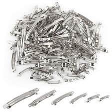 , 136 Pack French Barrette Hair Clips Silver Metal Alligator Hairpin for DIY ...