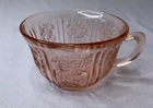 Vintage Sharon Cabbage Rose Tea Cup Pink Depression Glass By Federal Glass