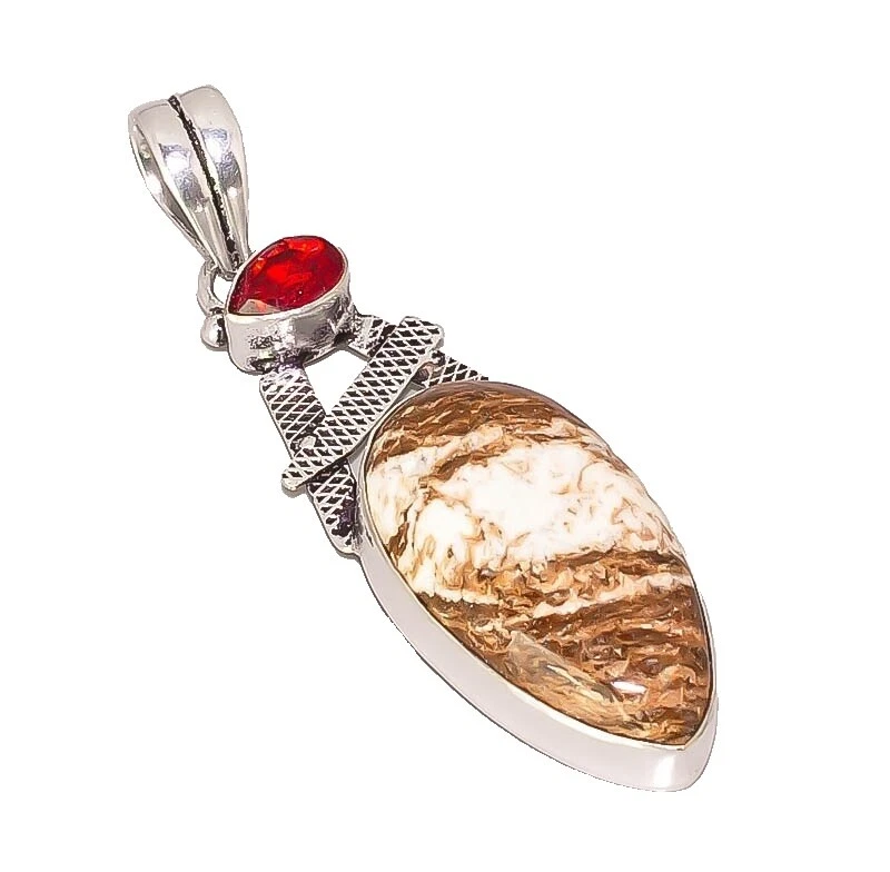 Mookaite Piedra Collares y colgantes De moda de plata de ley