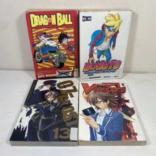 4 Lot Manga- Drag N Ball, Boruto, 07 Ghost, Cardfight Vanguard Paperbacks Ex Lib - Picture 1 of 12