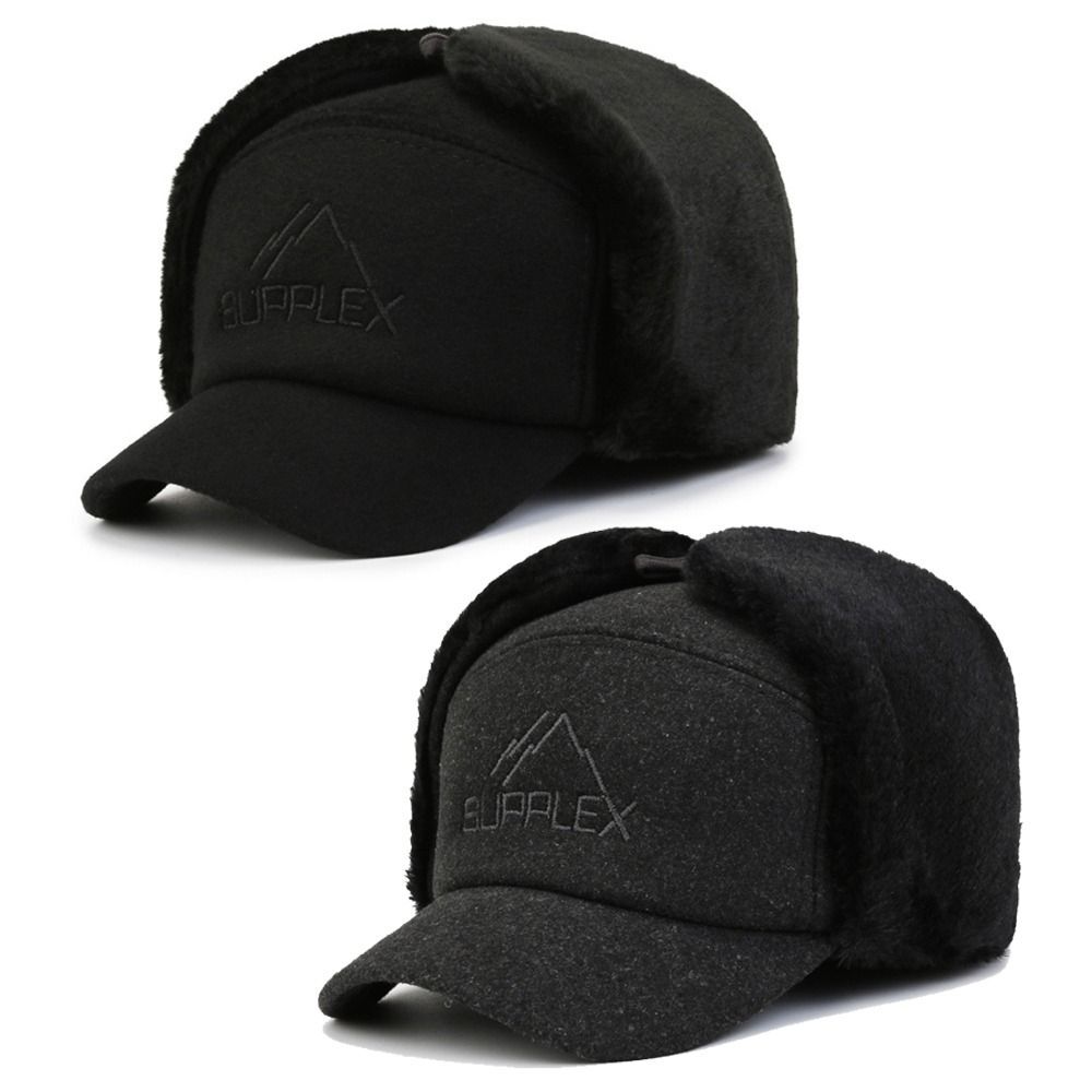 APL Cappello uomo invernale cotone peluche orecchie pieghevoli tappi anziani