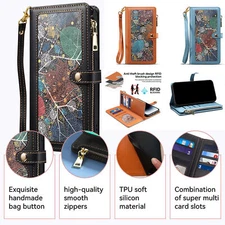 Leather Leaf Wallet Phone Case For Motorola G50 G22 G10 G20 E20 G200 Edge 30 G31