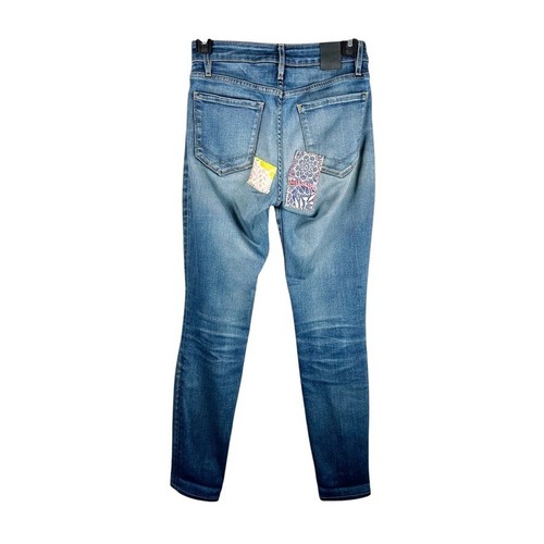 Raleigh Denim Jeans Womens Size 25 Haywood Skinny Handcrafted Stretch Patches - Picture 3 of 9