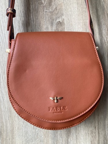 fable england tan ‘a nights tale saddle bag’ shoulder bag