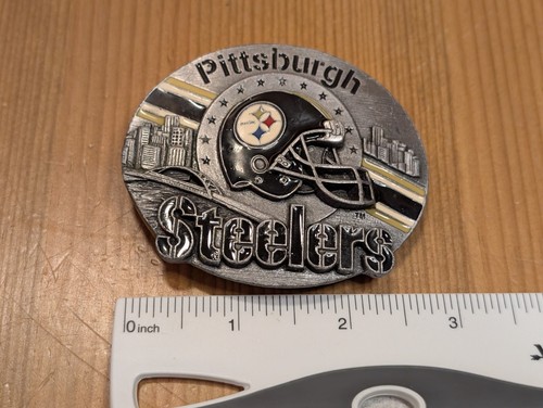 Fibbia cintura Siskiyou 3" 1993 PITTSBURGH STEELERS NFL calcio peltro USA - OTTIME CONDIZIONI - Foto 6 di 9
