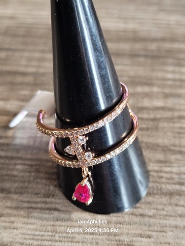 💍 Bomb Party RBP5153 "Take On The Night" Size 11 Ruby Rose Gold Plating 💎