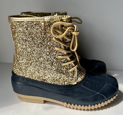 Sugar Womens SKYLAR 2 Mid-Calf Boots Rainboots MultiColor Gold/ Navy US 8 M