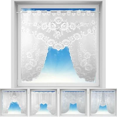 Bogengardine Bistrogardine Jacquard Scheibengardine Küchengardine 120x105 cm - Bild 1 von 4