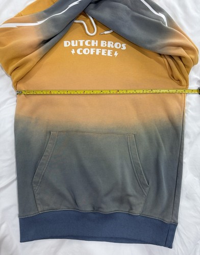 Dutch Bros Coffee Sweatshirt Hoodie Mens Size Medium Two Tone Yellow/Gray - Picture 5 of 7