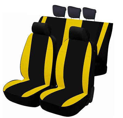 Sitzbezüge für Twingo I Baumwolle schwarz/gelb, nach Maß - Made in Italy