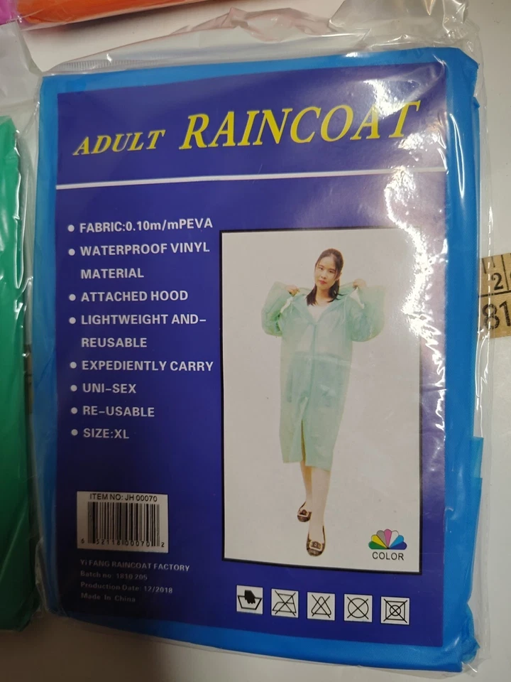 New Raincoat Hooded Unisex Adult Waterproof Jacket Poncho Rainwear Disney Camp - Image 3 of 4