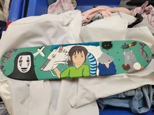 Custom Hand Painted GHIBLI SPIRITED AWAY  Skateboard Wall Art Anime Cute No Face