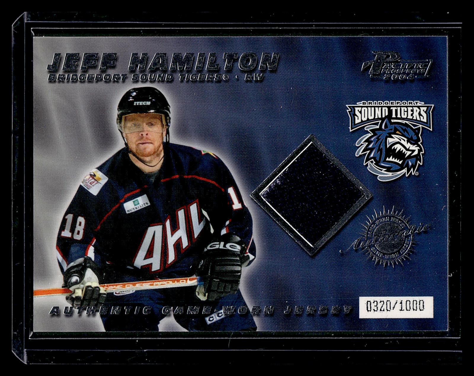 2003-04 PACIFIC AHL PROSPECTS JERSEYS #2 JEFF HAMILTON GAME USED #D /1000