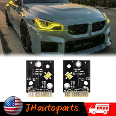 Yellow Angel Eyes DRL LED Board For 22-24 BMW G87 G42 M2 230iX M240iX 230i M240i