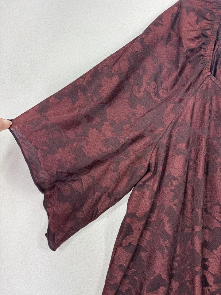 Top CATO para mujer talla 18/20 floral oscuro borgoña manga acampanada hada gótico emo Foto 4 de 4