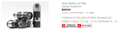 Box of 3 Fueling #4050 Race Series Full Travel Hydraulic Lifters STD OD
