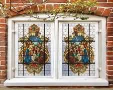 3D Palace Pattern D29 Window Film Print Sticker Cling Stained Glass UV Block Amy