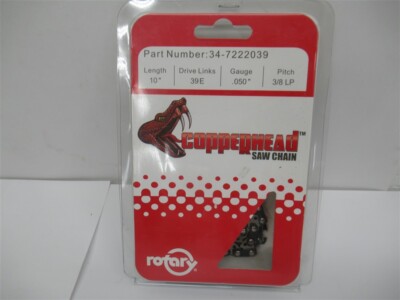  CopperHead 34-7222039 , 10'' Chainsaw Chain , .050'' Gauge , 3/8'' Pitch , 39E DL