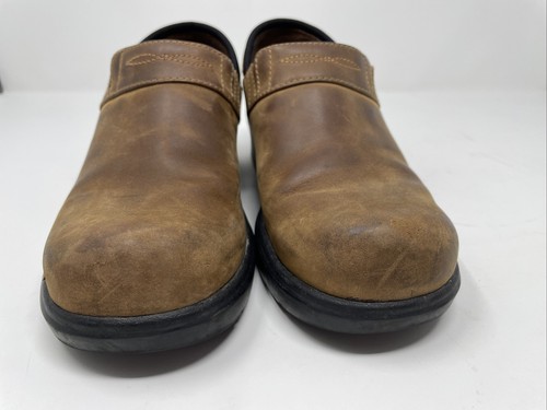womens 9.5 Shoes Ariat Clogs Brown Leather Distressed Look - Picture 4 of 12