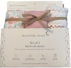 Sl Home Fashions Set: 3 Dream Baby Dream Fitted Standard Crib/Toddler Sheets New