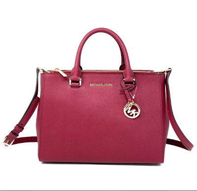 MICHAEL KORS Kellen Medium Satchel Leather Bag With Sling MULBERRY Size