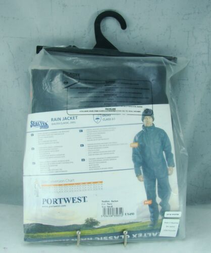 Portwest Sealtex Classic Rain Jacket US450 Mens Waterproof Navy Small NEW - Picture 4 of 6