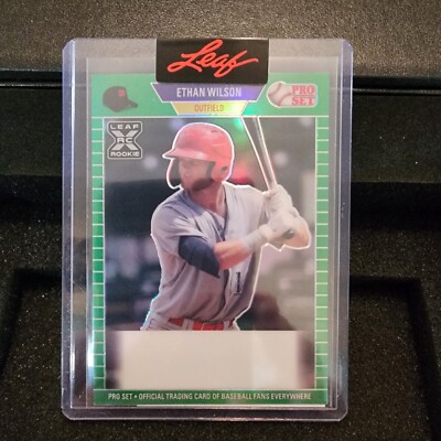 2021 Leaf Pro Set Metal Pre-Production Proof Green #1/1 Ethan Wilson card