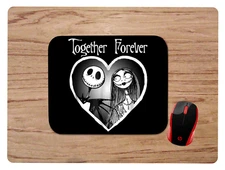 Jack and Sally Together Forever design custom mouse pad mat non-slip Gift 