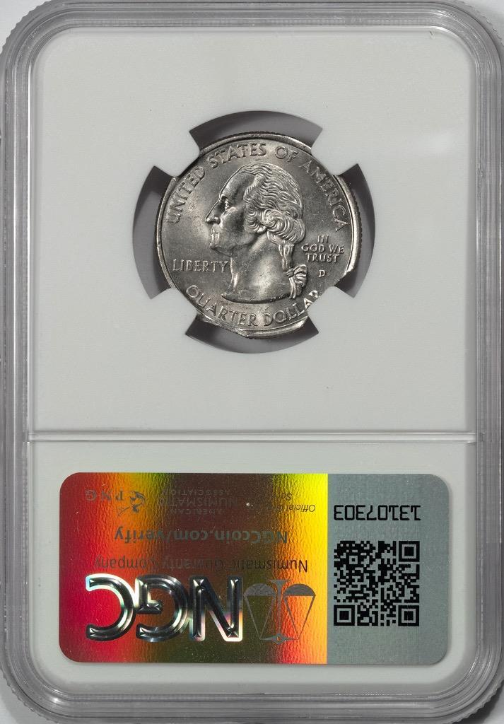 2001 D NGC MS64 Double Curved Clips Rhode Island Quarter Mint