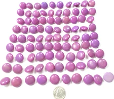 90 VINTAGE Shades Purple Acrylic Lucite? Slight Dome Shank Button 15mm 5/8" Lot