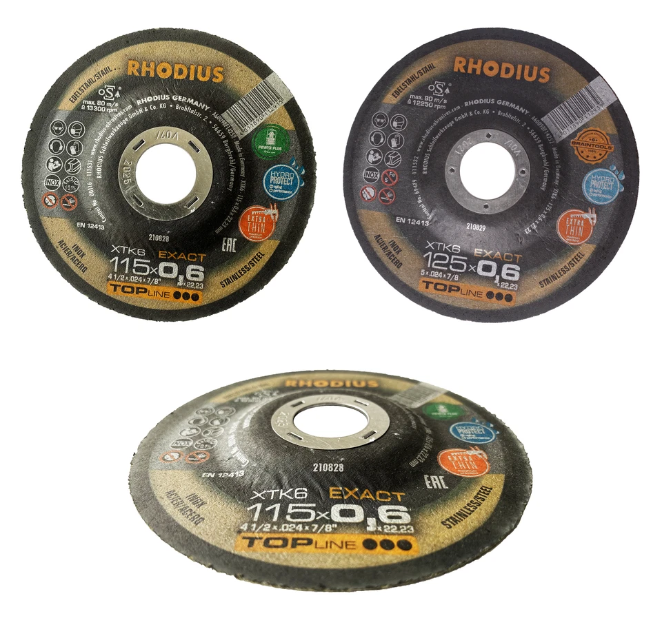 Rhodius Trennscheibe XTK6 EXACT Ø 115 oder 125 mm / 0,6 x 22,23 mm - extra dünn