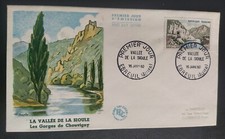 Enveloppe premier jour Timbre 1959 Gorges De La Sioule N° 1239 oblitéré Ébreuil
