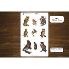 Owl Sticker Sheet  Planner and Journal Stickers  Decoration Stickers