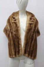 EXCELLENT PASTEL MINK FUR STOLE WRAP SHAWL WOMEN WOMAN 15X52" NEW LINING 