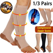 3 Pairs Compression Socks for Men Women Toeless Open Toe Support Socks 20-30 mmg