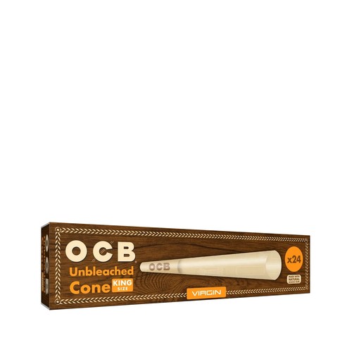 OCB Virgin Unbleached King Cones, 3 Per Pack, 24 Packs Per Box - Picture 2 of 2