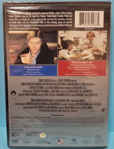 ๐ฅ 3 Days of the Condor/All the Presidents Men (DVD, 2013, 2-Disc Set)๐๏ธ๐ - Picture 2 of 2