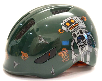 ABUS Kinderhelm Smiley 3.0 - mit tiefer Passform, Gr.45/50,Grün mit Design