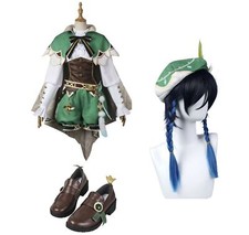 Genshin Impact Game Cosplay Costume Outfit Wig Hat Shoes