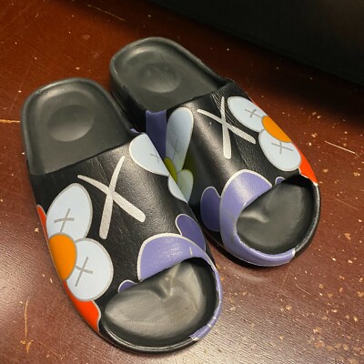 Classic Mens Black Comfort Cushioned Casual Slip On Slide 